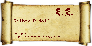 Reiber Rudolf névjegykártya